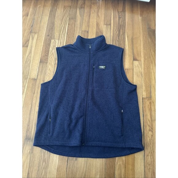 L.L. Bean Men's Sweater Fleece Vest Bright Navy Slightly Fitted Size XXL - Picture 1 of 5